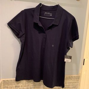 Eddie Bauer Navy Knit Polo Shirt, XXL NWT